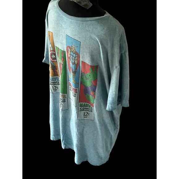 Marvel T shirt Light Blue Sized Men’s L Iron Man, Hulk, Thor, Captain America. - Picture 4 of 6